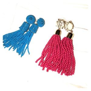 Tassle Earring Bundle!!! Blue and Hot Pink